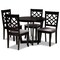 Baxton Studio Tricia Grey Upholstered and Dark Brown Wood 5-Piece Dining Set 172-9728-10898 - alternate 1